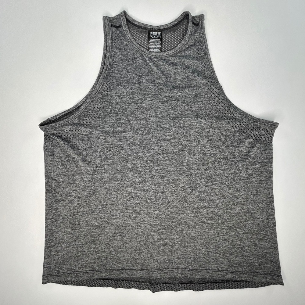 PINK Victoria's Secret Tank Top Womens M Gray Seamless Mesh Athletic Workout